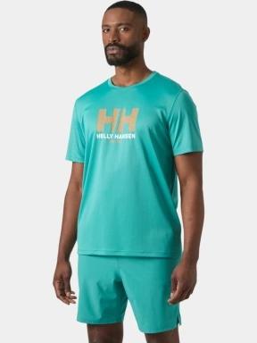 Helly Hansen Hh Tech Graphic T-Shirt férfi rövid ujjú sport póló zöld színben 1