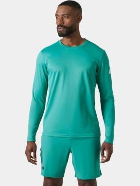Helly Hansen Hh Tech Crew Ls férfi hosszú ujjú sport póló zöld színben 1