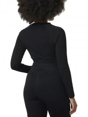 Helly Hansen W Allure Seamless Crop Ls Top női hosszú ujjú sport póló fekete színben 3