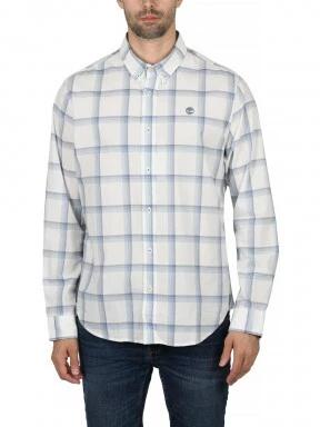 Timberland LS Strtch Poplin Check férfi hosszú ujjú ing fehér színben 1