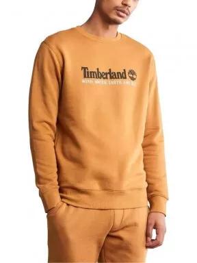 Timberland WWES Crew Neck Sweatshirt (Regular BB) férfi pulóver barna színben 1