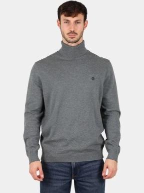Timberland Turtle Neck Cotton Sweater férfi kötött pulóver szürke színben 1