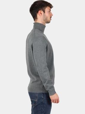 Timberland Turtle Neck Cotton Sweater férfi kötött pulóver szürke színben 3