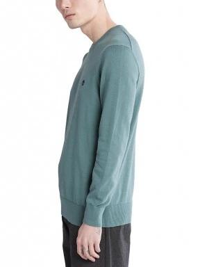 Timberland LS Williams River Cotton YD Crew Sweater Regular férfi pulóver zöld színben 3