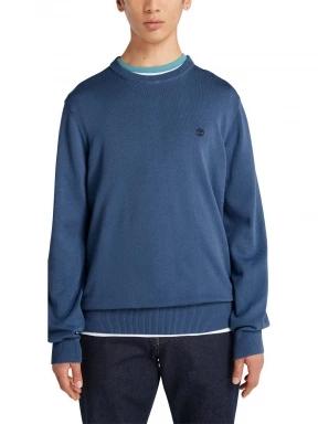 Timberland Cotton Yd Sweater férfi pulóver sötétkék színben 1