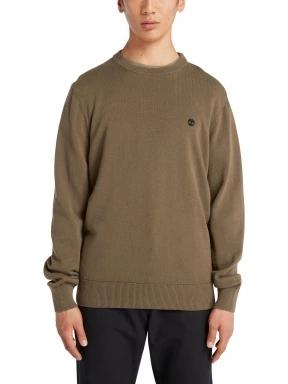 Timberland Cotton Yd Sweater férfi pulóver zöld színben 1
