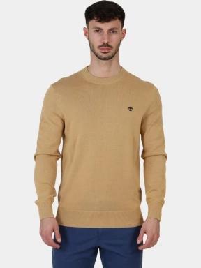 Timberland Cotton YD Sweater férfi pulóver barna színben 1