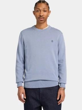 Timberland Cotton YD Sweater férfi pulóver világoskék színben 1