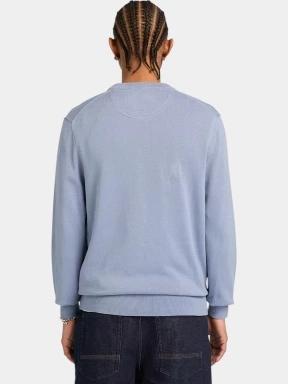 Timberland Cotton YD Sweater férfi pulóver világoskék színben 3