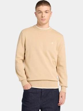 Timberland Cotton YD Sweater férfi pulóver homok színben 1