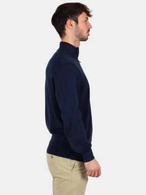 Timberland Cotton Yd 1/4 Zip Sweater férfi pulóver sötétkék színben 3
