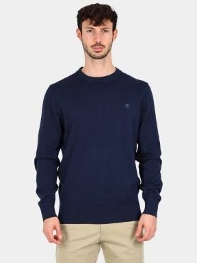 Timberland Cotton Yd Full Zip Sweater férfi pulóver sötétkék színben 1