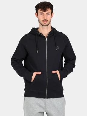 Timberland Brushed Back Full Zip Hoodie férfi kapucnis pulóver fekete színben 1