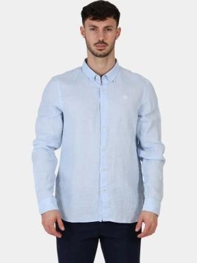Timberland Linen Shirt férfi hosszú ujjú ing világoskék színben 1