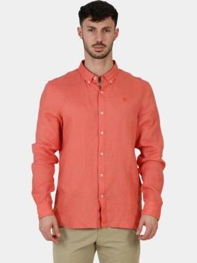 Timberland Linen Shirt férfi hosszú ujjú ing narancssárga színben 1
