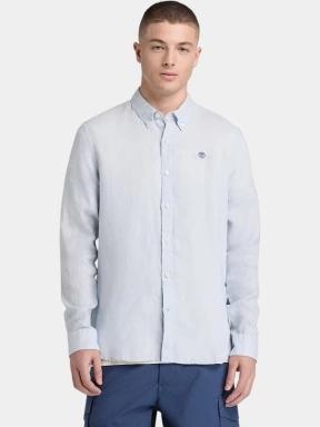 Timberland Linen Shirt férfi hosszú ujjú ing szürke színben 1