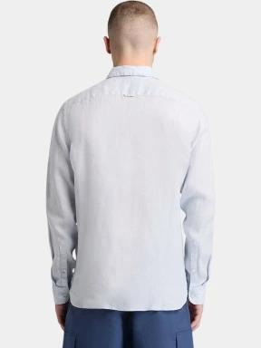 Timberland Linen Shirt férfi hosszú ujjú ing szürke színben 3