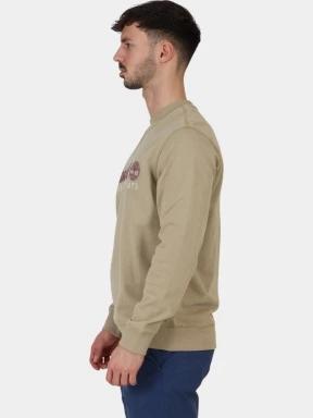 Timberland Embroidered Logo Crew Neck Sweats férfi pulóver oliva színben 3