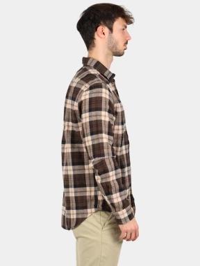Timberland Midweight Flannel Check Shirt férfi hosszú ujjú ing barna színben 3
