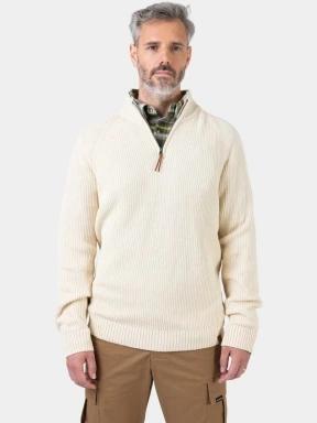 Timberland Textured 1/4 Zip Swetaer férfi kötött pulóver homok színben 1