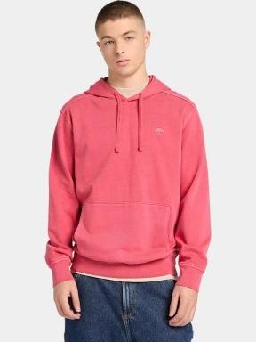 Timberland Garment Dye Hoodie férfi kapucnis pulóver piros színben 1