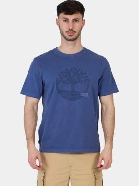Timberland Garment Dye Logo Graphic Tee férfi rövid ujjú póló sötétkék színben 1