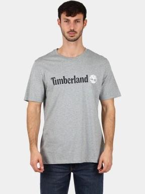 Timberland Linear Logo Short Sleeve Tee férfi rövid ujjú póló szürke színben 1
