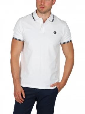Timberland Tipped Pique Polo férfi galléros póló fehér színben 1