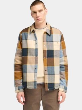 Timberland Sherpa Lined Plaid Overshirt férfi átmeneti kabát multikolor színben 1