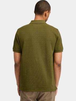 Timberland Pique Short Sleeve Polo férfi galléros póló oliva színben 3