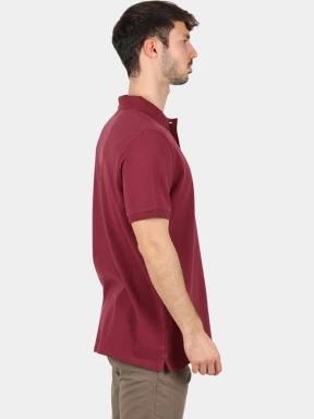 Timberland Pique Short Sleeve Polo férfi galléros póló bordó színben 3