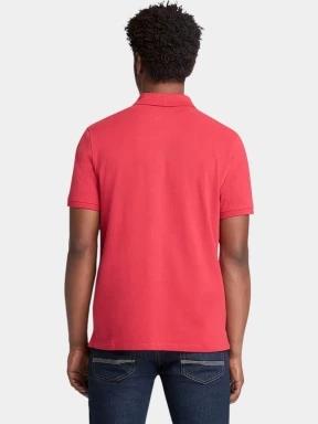 Timberland Pique Short Sleeve Polo férfi galléros póló piros színben 3