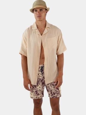 Barts Cayrlos Shirt férfi rövid ujjú ing homok színben 1