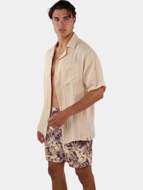 Barts Cayrlos Shirt férfi rövid ujjú ing homok színben 3