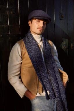 Barts Skaga Scarf férfi sál kék színben 3