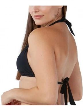 Barts Solid Halter Triangle női bikini felső fekete színben 3