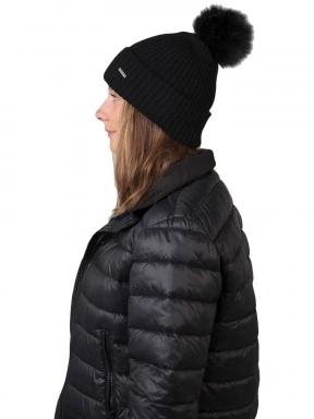 Barts Kenzie Beanie női bojtos sapka fekete színben 1
