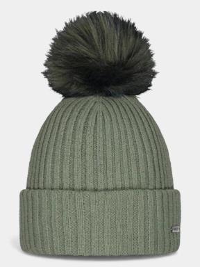 Barts Kenzie Beanie női bojtos sapka zöld színben 1
