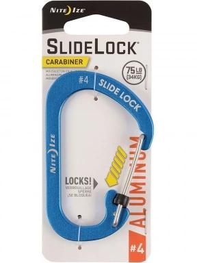 Niteize SlideLock® reteszelhető alumínium karabiner #4 - Kék karabiner kék színben 3