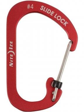 Niteize SlideLock® reteszelhető alumínium karabiner #4 - Piros karabiner piros színben 1