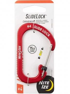 Niteize SlideLock® reteszelhető alumínium karabiner #4 - Piros karabiner piros színben 3