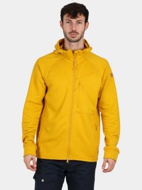 Fjallraven Abisko Grid Fleece Hoodie M férfi kapucnis pulóver sárga színben 1