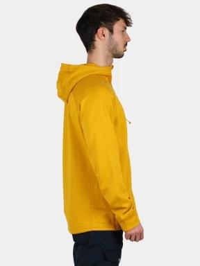 Fjallraven Abisko Grid Fleece Hoodie M férfi kapucnis pulóver sárga színben 3