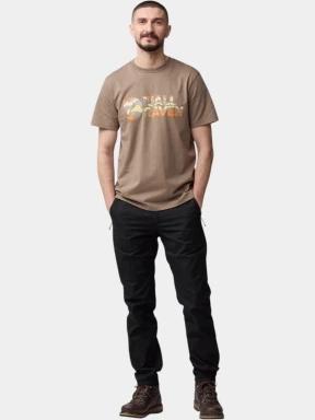 Fjallraven Multicolor Logo T-shirt M férfi rövid ujjú póló barna színben 1