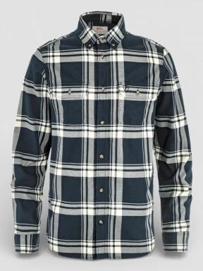 Fjallraven Övik Lite Flannel Shirt M férfi hosszú ujjú ing sötétkék színben 1