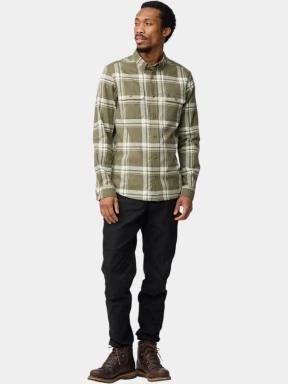 Fjallraven Övik Lite Flannel Shirt M férfi hosszú ujjú ing zöld színben 1
