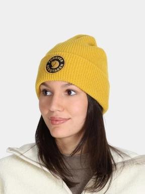Fjallraven Bergtagen Forever Wool Beanie kötött sapka sárga színben 3