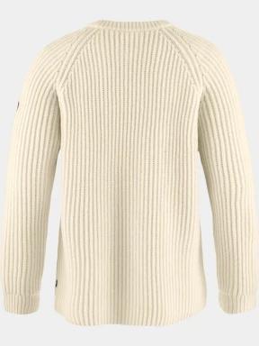 Fjallraven Övik Rib Sweater W női kötött pulóver fehér színben 3