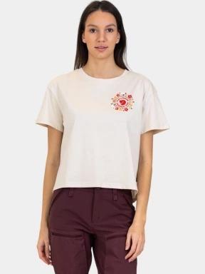Fjallraven Fjällblomster Logo T-shirt W női rövid ujjú póló fehér színben 1