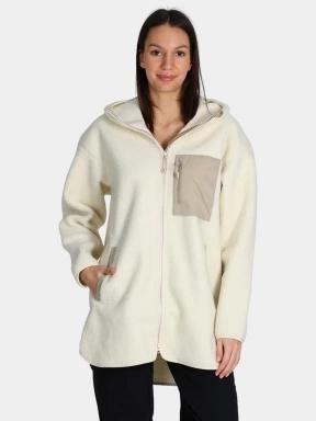 Fjallraven Vardag Pile Fleece Long W női kapucnis pulóver homok színben 1